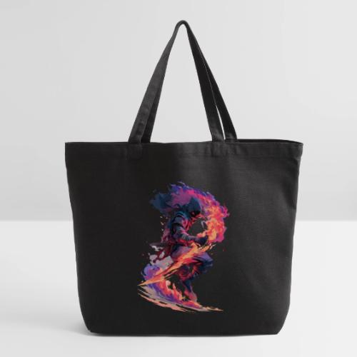Flaming Ninja Warrior Fantasy Design - Eco-Friendly Cotton Tote