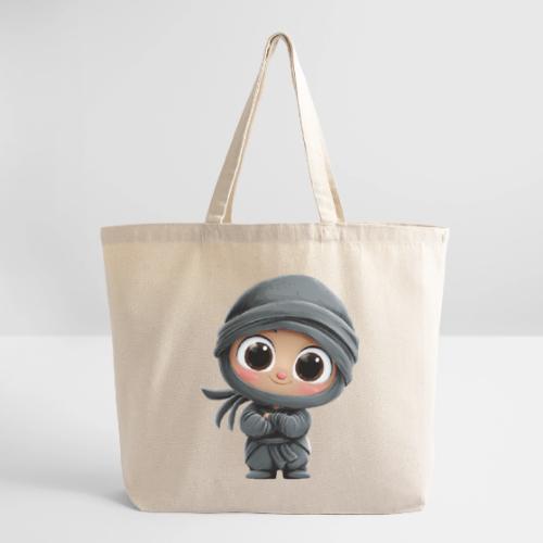 Cute Cartoon Baby Ninja Standing with Big Smile - Eco-Friendly Cotton Tote