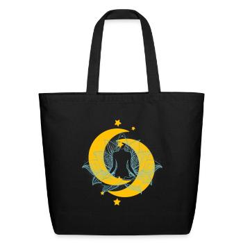 half moon yoga pose - Eco-Friendly Cotton Tote - black - Front