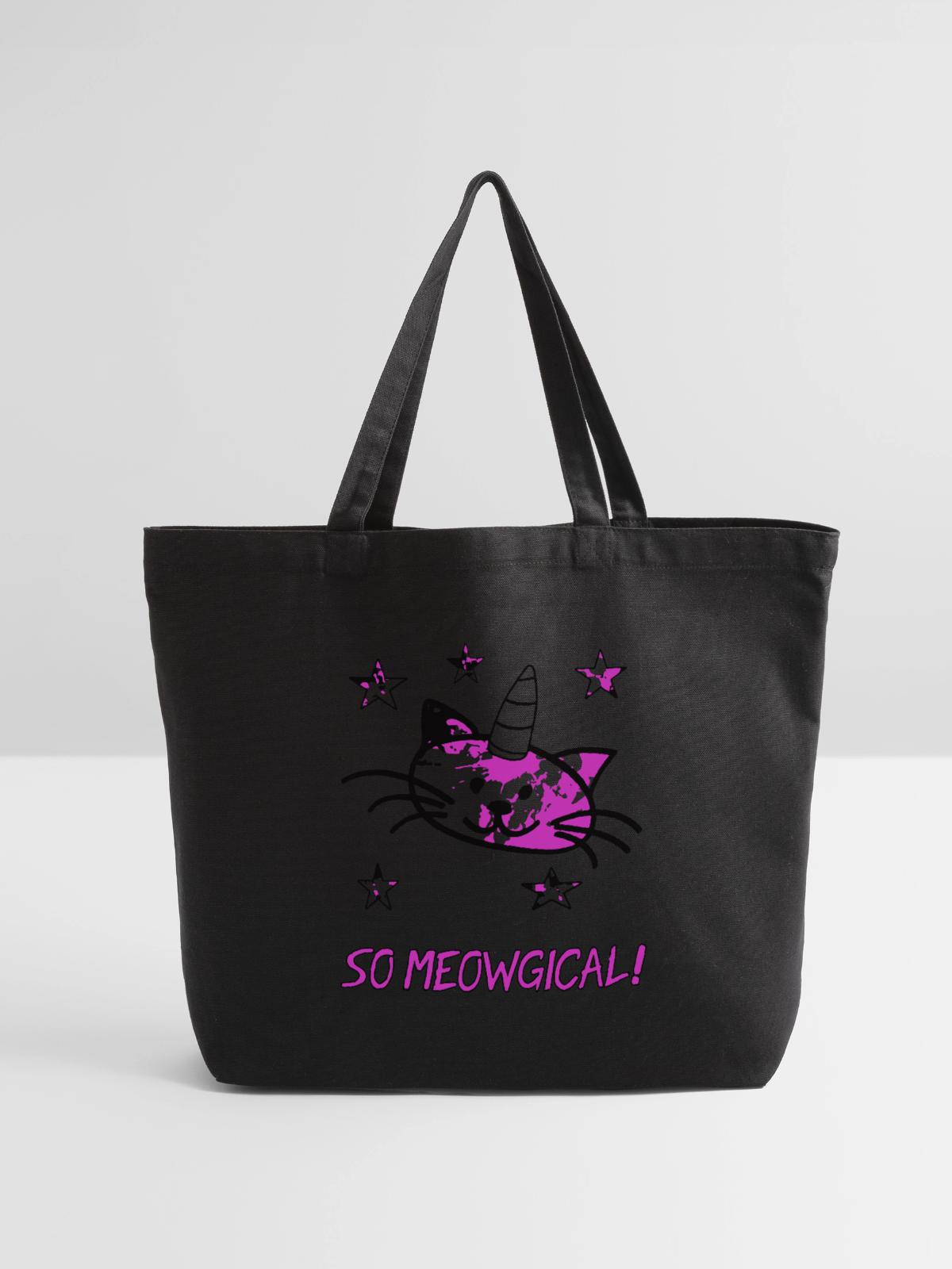 So Meowgical - Eco-Friendly Cotton Tote - black - Front