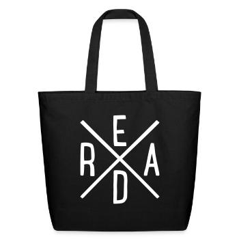 read - Eco-Friendly Cotton Tote - black - Front