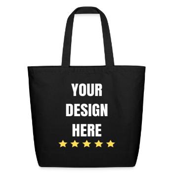 T-shirt designed with text - Eco-Friendly Cotton Tote - black - Front