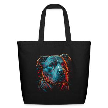 Ink Splatter Pitbull - Eco-Friendly Cotton Tote - black - Front