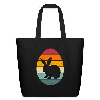 Easter Bunny In Easter Egg - Eco-Friendly Cotton Tote - black - Front