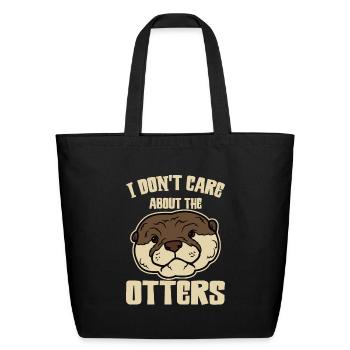 Otter Anti Social Alone Quiet Introvert - Eco-Friendly Cotton Tote - black - Front