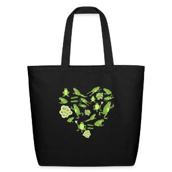 frog - Eco-Friendly Cotton Tote - black - Front