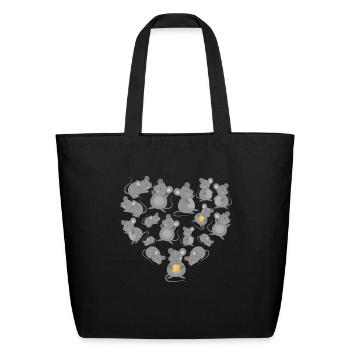 rat - Eco-Friendly Cotton Tote - black - Front