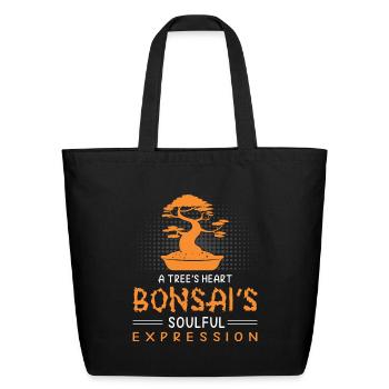 Bonsai Tree - Eco-Friendly Cotton Tote - black - Front