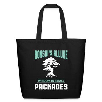 Bonsai Tree - Eco-Friendly Cotton Tote - black - Front