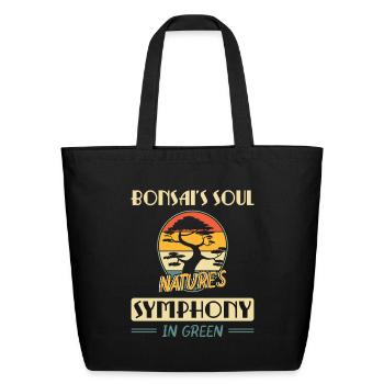 Bonsai Tree - Eco-Friendly Cotton Tote - black - Front