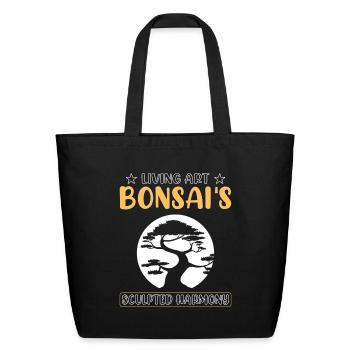Bonsai Tree - Eco-Friendly Cotton Tote - black - Front