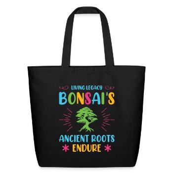Bonsai Tree - Eco-Friendly Cotton Tote - black - Front