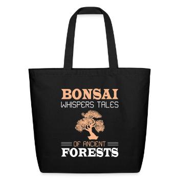 Bonsai Tree - Eco-Friendly Cotton Tote - black - Front