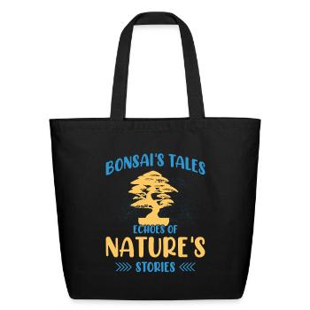 Bonsai Tree - Eco-Friendly Cotton Tote - black - Front