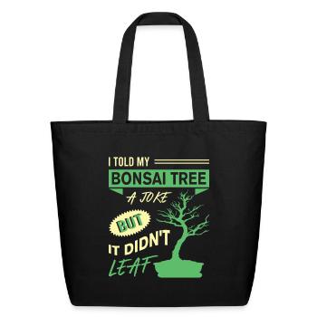 Bonsai Tree - Eco-Friendly Cotton Tote - black - Front