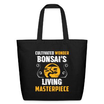 Bonsai Tree - Eco-Friendly Cotton Tote - black - Front