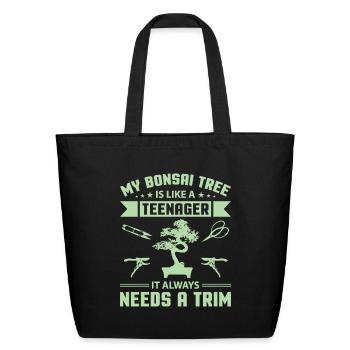 Bonsai Tree - Eco-Friendly Cotton Tote - black - Front