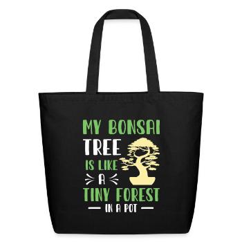 Bonsai Tree - Eco-Friendly Cotton Tote - black - Front
