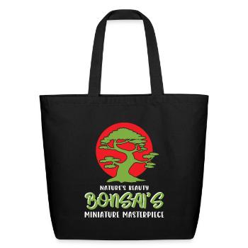Bonsai Tree - Eco-Friendly Cotton Tote - black - Front