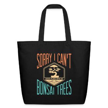 Bonsai Tree - Eco-Friendly Cotton Tote - black - Front