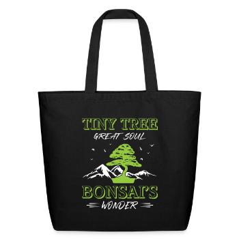 Bonsai Tree - Eco-Friendly Cotton Tote - black - Front