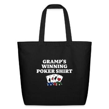 Gramp's Winning Poker Shirt Gambler Grandpa - Eco-Friendly Cotton Tote - black - Front