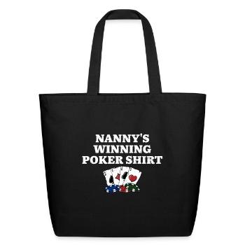 Nanny's Winning Poker Shirt Poker Player Grandma - Eco-Friendly Cotton Tote - black - Front