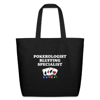 POKEROLOGIST Funny Poker Humor Poker Player - Eco-Friendly Cotton Tote - black - Front