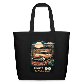Route 66 Adventure - Eco-Friendly Cotton Tote - black - Front