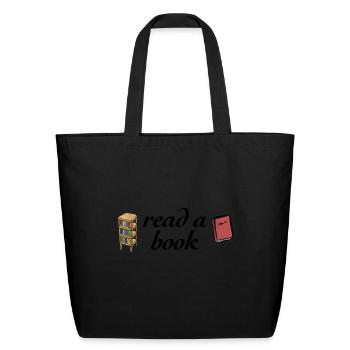 read a book read - Eco-Friendly Cotton Tote - black - Front