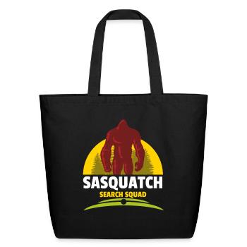 Sasquatch searching - Eco-Friendly Cotton Tote - black - Front