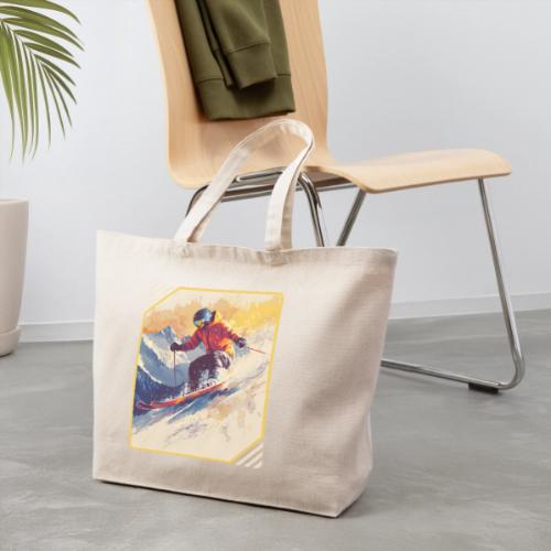 Skiing Through Snow Dreams - Eco-Friendly Cotton Tote