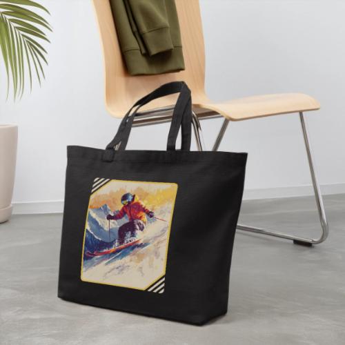 Skiing Through Snow Dreams - Eco-Friendly Cotton Tote