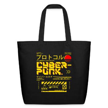 cyber-ror cyberpunk a sci-fi futuristic gaming - Eco-Friendly Cotton Tote - black - Front