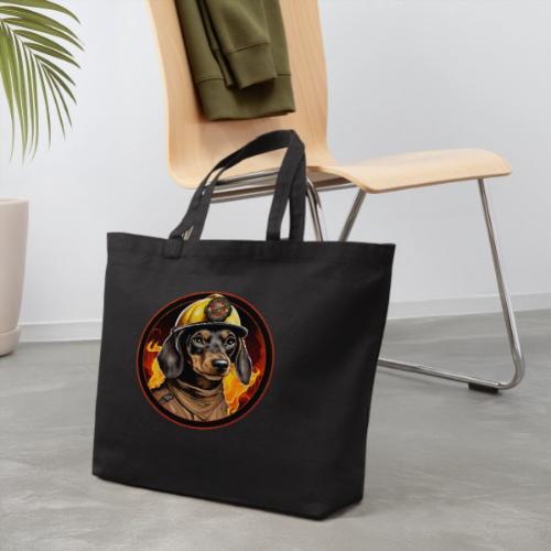 Firefighter Dachshund - Eco-Friendly Cotton Tote