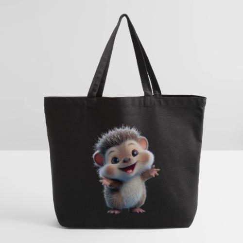 Playful Cartoon Hedgehog with Joyful Pose - Eco-Friendly Cotton Tote
