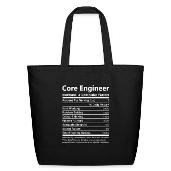 Core Engineer T Shirt - Nutritional And Undeniable - Eco-Friendly Cotton Tote - black - Front