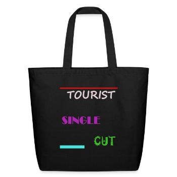 TOURIST SINGLE CUT - Eco-Friendly Cotton Tote - black - Front