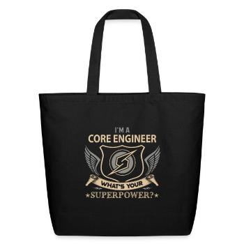 Core Engineer T Shirt - Superpower Job Gift Item T - Eco-Friendly Cotton Tote - black - Front