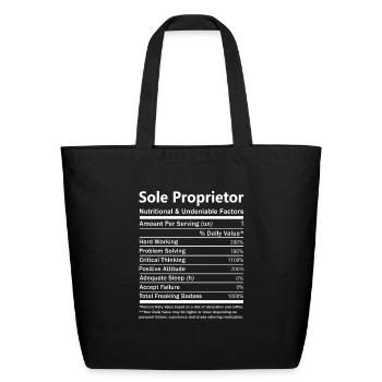 Sole Proprietor T Shirt - Nutritional And Undeniab - Eco-Friendly Cotton Tote - black - Front
