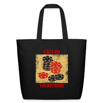 Casino Chips Casino Game - Eco-Friendly Cotton Tote - black - Front