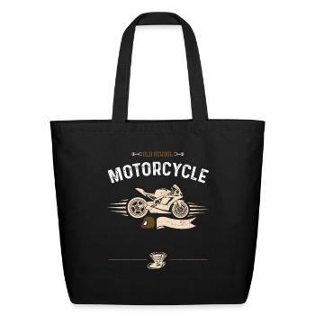 Motocyclette Old School - Moto - Sac fourre-tout en coton naturel - noir - Devant