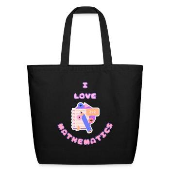 I Love Mathematics - Eco-Friendly Cotton Tote - black - Front