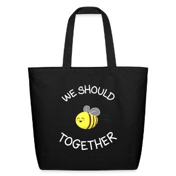 Bee Together - Eco-Friendly Cotton Tote - black - Front