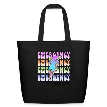 Emergency Nurse lightning - Eco-Friendly Cotton Tote - black - Front