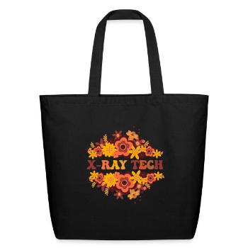 X ray Tech flower - Eco-Friendly Cotton Tote - black - Front