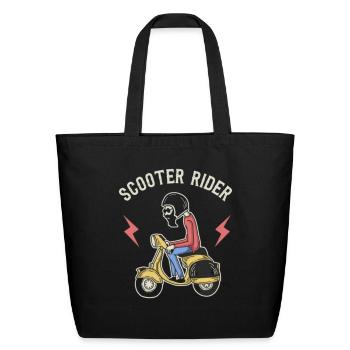 scooter - Eco-Friendly Cotton Tote - black - Front