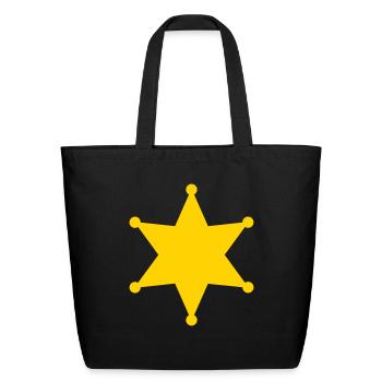 badge sheriff - Eco-Friendly Cotton Tote - black - Front