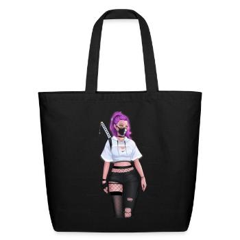 Girl - Eco-Friendly Cotton Tote - black - Front