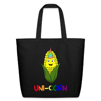 Uni-corn Farmer - Eco-Friendly Cotton Tote - black - Front